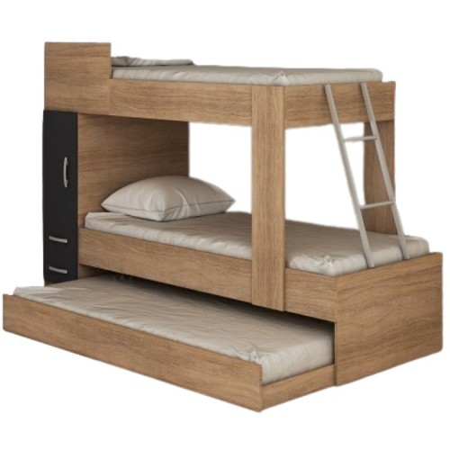 BELICHE THAIS S/CAMA AUXILIAR - CARVALHO/GRAFITE - PG 118