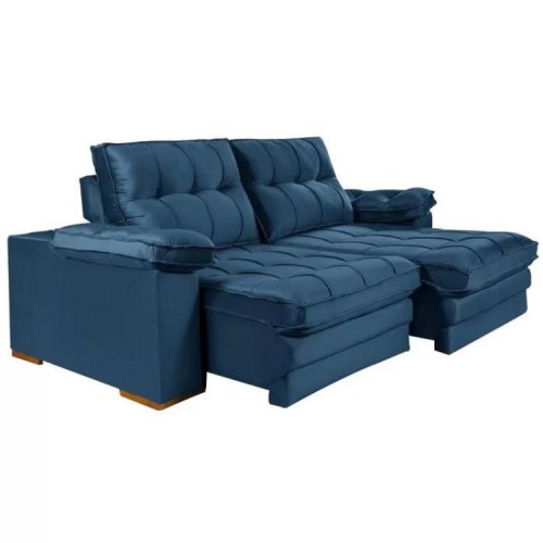 SOFA QUARTZO MAN AZUL 07 220M RETRATIL RECLINAVEL
