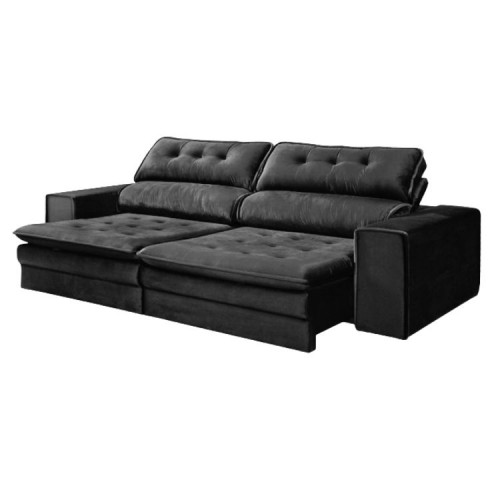 SOFA PERSEU CINZA/GRAFITE 250M RETRATIL RECLINAVEL