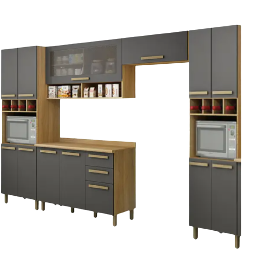 COZINHA COMPLETA FLORIDA II - CINAMOMO/GRAFITE - PG 153