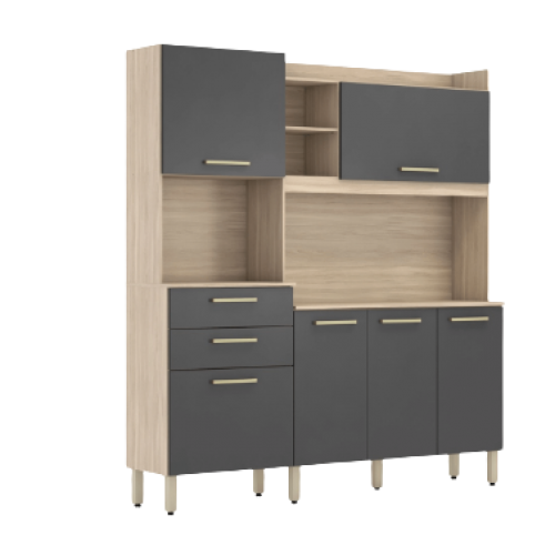 COZINHA COMPLETA NILDA 1,78M - AVENA TOUCH/GRAFITO - PG 174