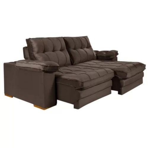 SOFA QUARTZO 2,10M MARROM 405 RETRATIL RECLINAVEL