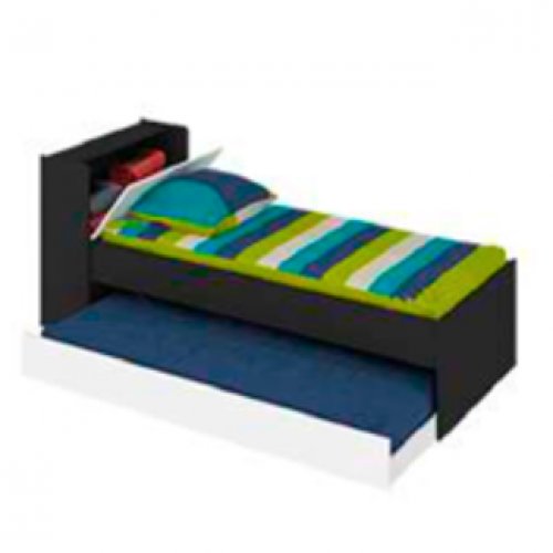 CAMA BAU LARISSA C/CAMA AUXILIAR - GRAFITE /BRANCO - PG 111